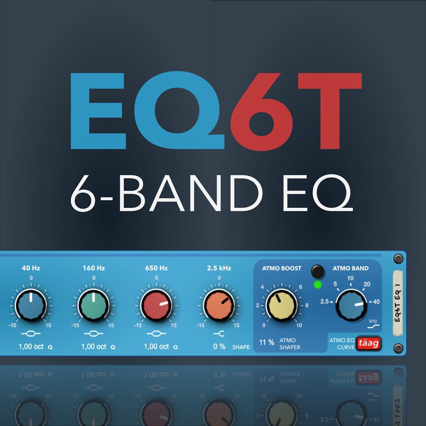 EQ6T (6-band EQ) Update  v. 1.1.0 is released & include:

- New “TAAG mode”: The emualtion of the original hardware device. Switching between EQ curve modes. 
By default, works as High-Shelf band with own EQ curve characteristics (EQ6T). 
If TAAG EQ Curve is on, ATMO band emualte “Air-band” (TM) EQ curve of the hardware device.

Now “Atmo band Frequency” set the shelf boost frequency. 
- By default, shelf-boost works at 2.5 kHz, 5 kHz, 10 kHz, 15 kHz or 16 kHz. 
- If TAAG EQ Curve is on, shelf-boost works as hardware device at 2.5 kHz, 5 kHz, 10 kHz, 20 khz, 40 kHz.

“BOOST TWICE”: Increasing Atmo Band Boost range from 0..+10 dB, to 0..+20 dB. 
Not avaliable at TAAG EQ curve mode

#turn2on #eq6t #equaliser #maag #reason #rackextension #plugin #audio #airband #taag #reasonstudios @reasonstudios