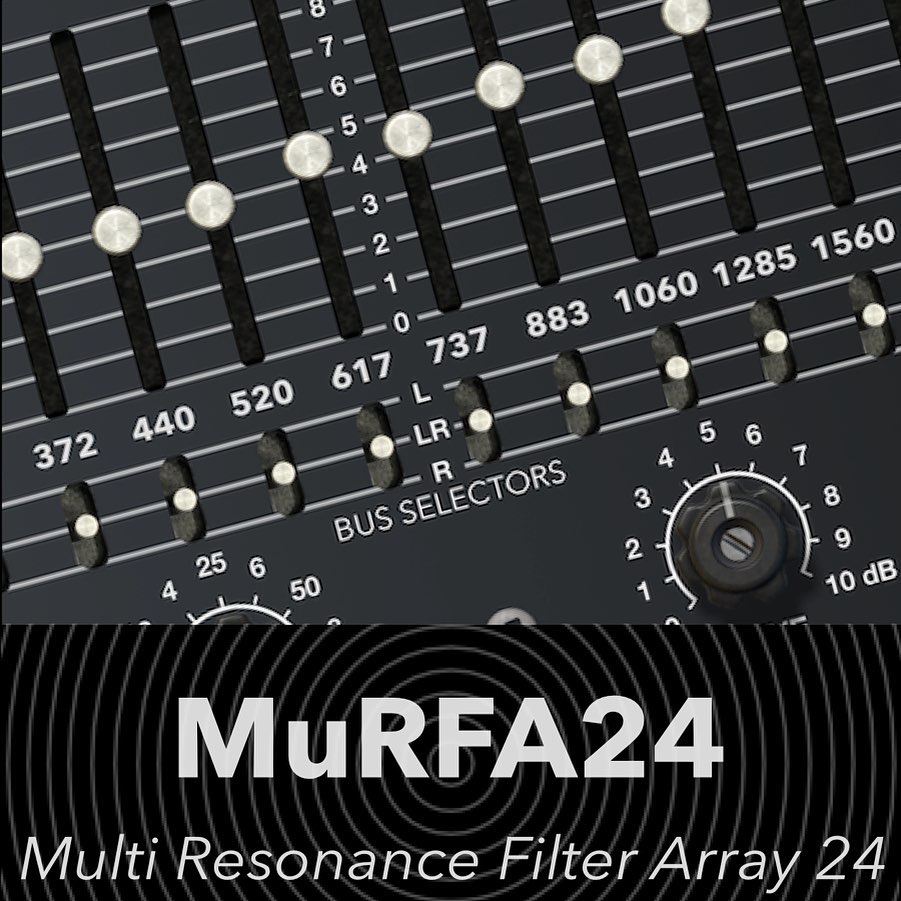 MuRFA24 is an actual look at the very rare and special device, custom-made by “Formula Sound” for sound producer and musician Patrick Gleeson as one exclusive unit. Later, “Formula Sound” (TM) changed the faceplate and ran it in series. 
In theory, this device is similar to the Woog String Filter (look to our STRNGFLT rack extension), but with more tweakable possibilities and greatly expanded. This device was designed by R.A. WOOG and produced under the brand “FORMULA SOUND” (TM) in the 70s. 
The original Multiple Resonance Filter Array 24 device is a fixed-frequency 24 band filter array. It allows you to simulate the natural resonances of an acoustic chamber (like a violin or other stringed instruments). 

MuRFA24 audio processor is a 24 fixed-frequency band filter array. The device radically changes the sound, but less radically than a standard low-pass filter. Incoming signals are fed through 24 steep band-pass filters at various fixed frequencies. 
Each of the fixed-frequency bands can be assigned to one or both of the audio outputs (Left. Right, or Left & Right) by bus selector switches. When all the faders of resonance levels are down, the device is fully silent. If various frequency faders are raised, that frequency becomes audible. 
The Resonance shift knob, in pair with the Drive knob, allows you to change the overall harmonic tone of the selected frequencies. 
MuRFA24 has all 3 the original device modulation modes (Direct, X-Fade, X-Pan), but has one extra mode, X-WIDTH (bandwidth modulation between the fixed-frequency bands). Modulation is one of the beatiful and creative part of the effect, that help to modulate in various ways all 24-bands. 
Creating musical expressiveness, the original device was created specifically for the musician Patrick Gleason, and later went into series as very special effect with various modulations of resonated filter array

#reasonrack #murfa #murfa24 #filterarray #filter #effect #reason #reasonstudios #reasonrackplugin #tur2on #resonance #rackextension #bobmoog #moog #rmoog